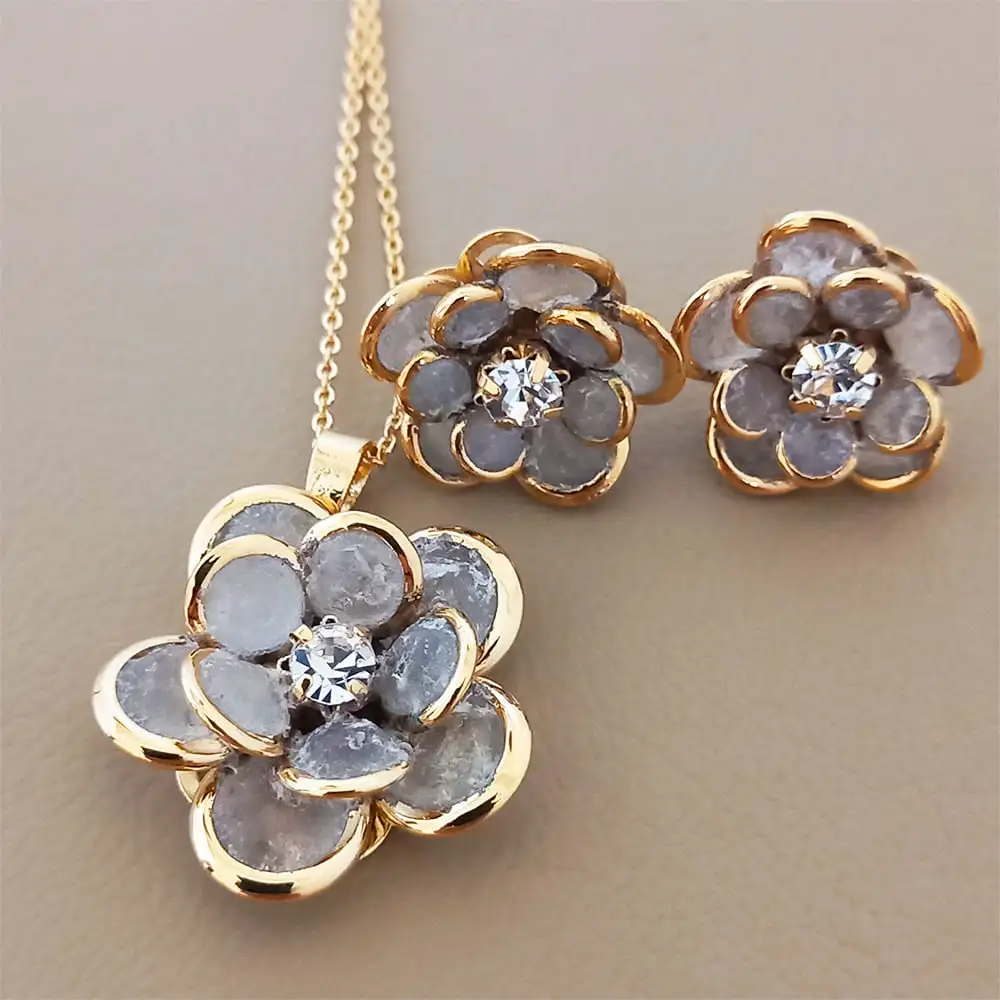 CONJUNTO FLOR DE PEDRAS NATURAIS
