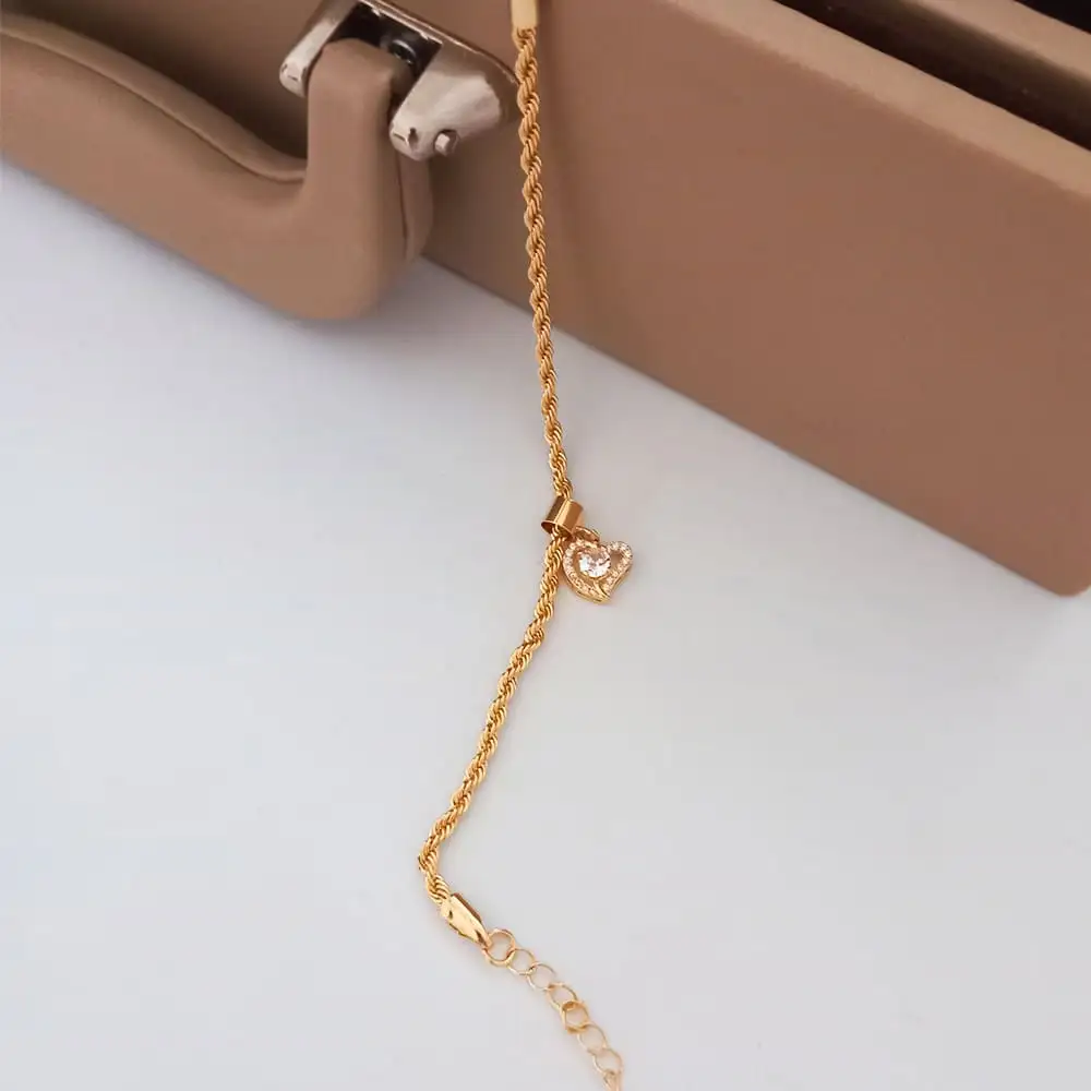 PULSEIRA CORDÃO BAIANO COM PINGENTE CORAÇÃO