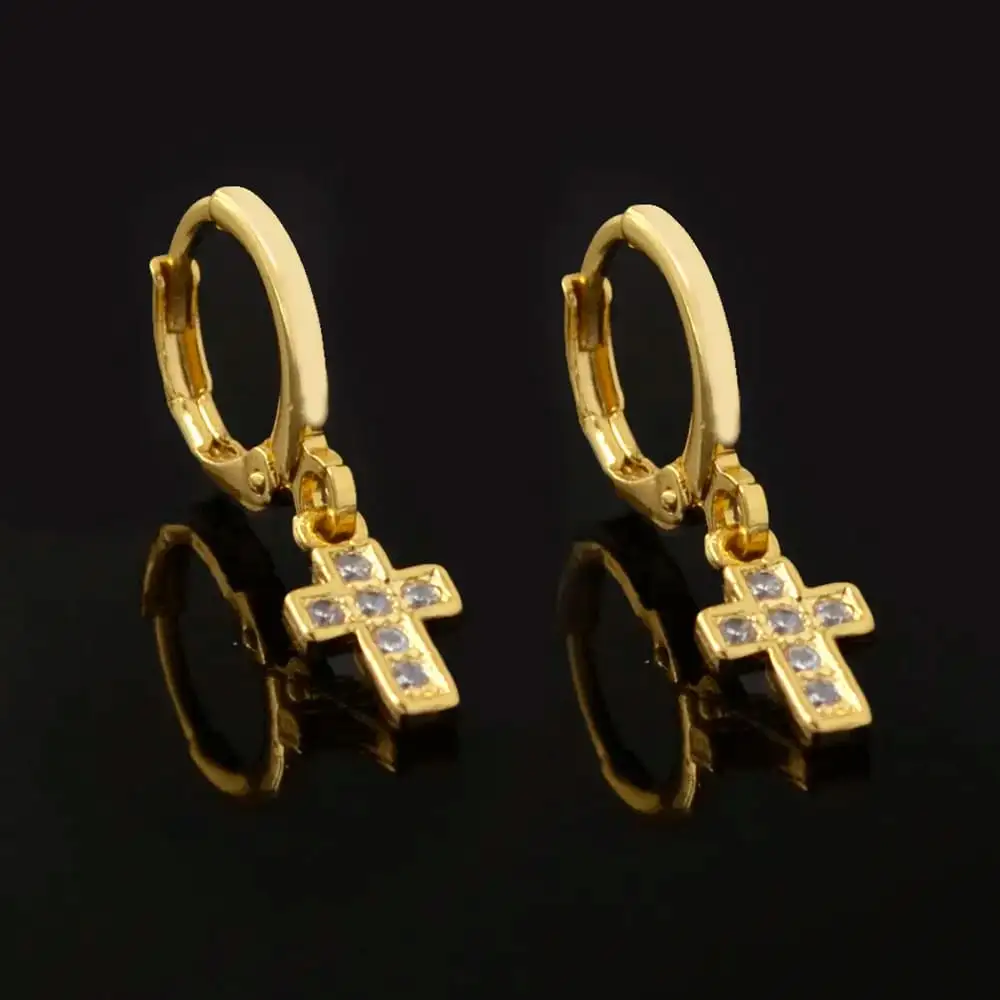 BRINCO ARGOLA CRUCIFIXO MASCULINO