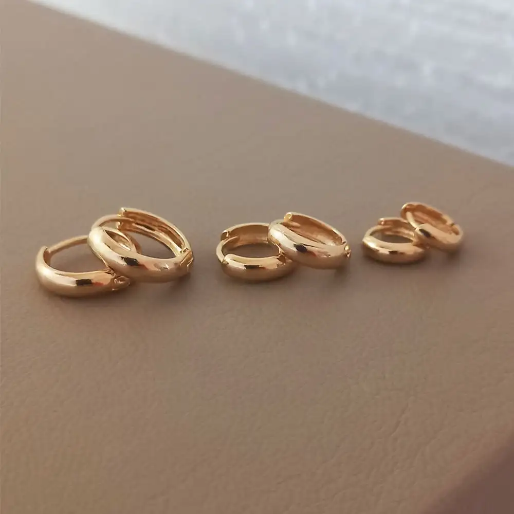 TRIO DE BRINCOS ARGOLA LISA