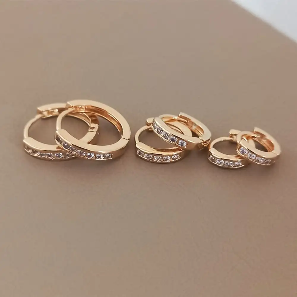 TRIO DE BRINCOS ARGOLA CRAVEJADO